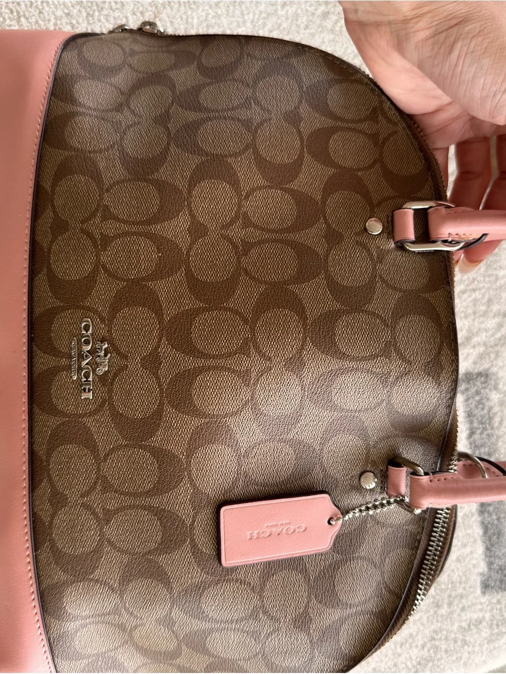 Coach sierra Dome Satchel with Pink Trim 2018